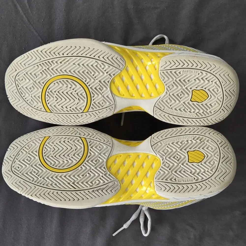 K Swiss Hypercourt Express 2 Womens US 11 White Gray Yellow Athletic Shoes